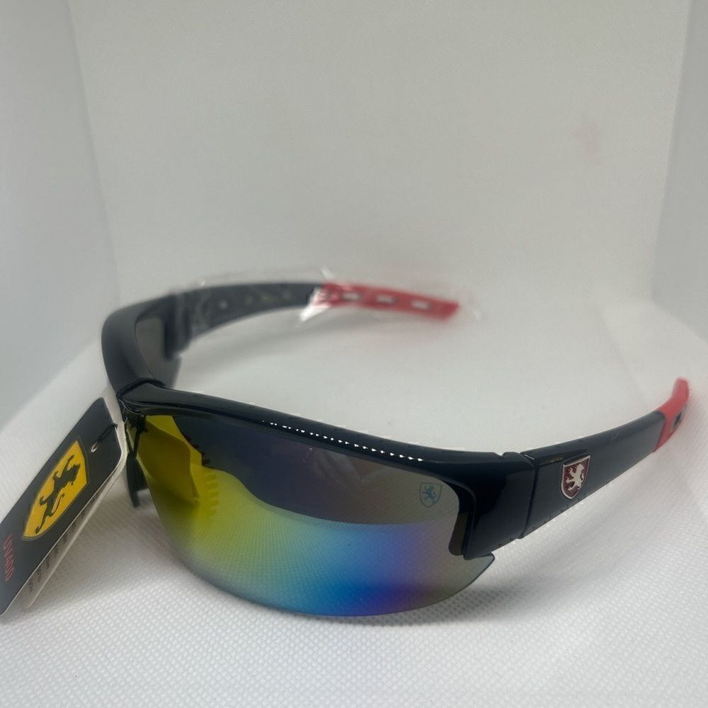 Khan Mirrored Mens Wrap Semi Rimless Sunglasses